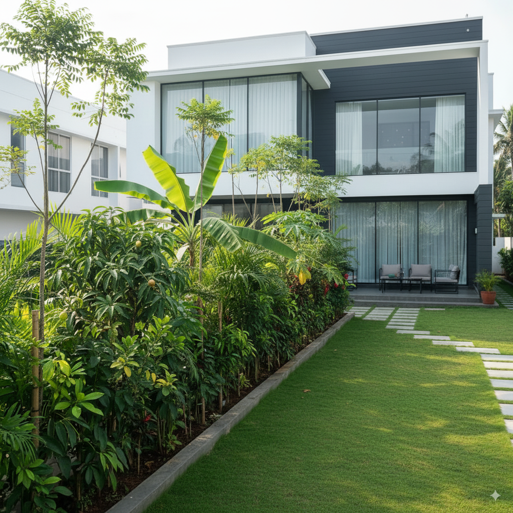 Backyard fruit forest with various saplings from Asoka Fruit Plants
